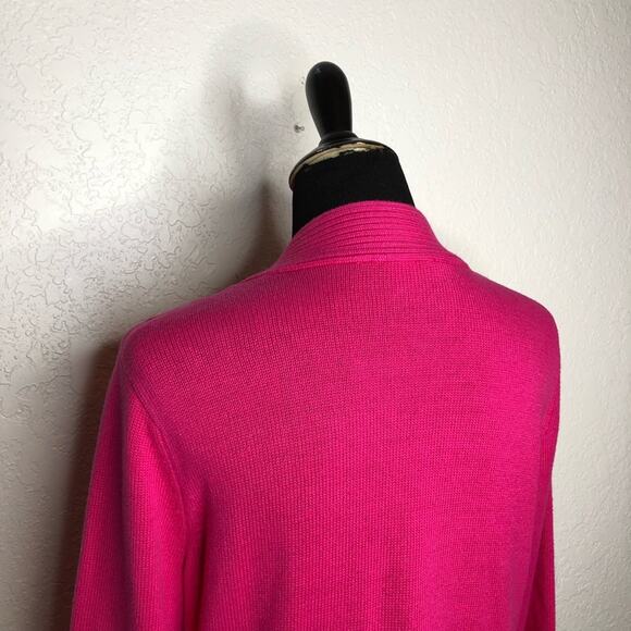 Pendleton bright pink cotton v neck button front cardigan size Large - Picture 14 of 16